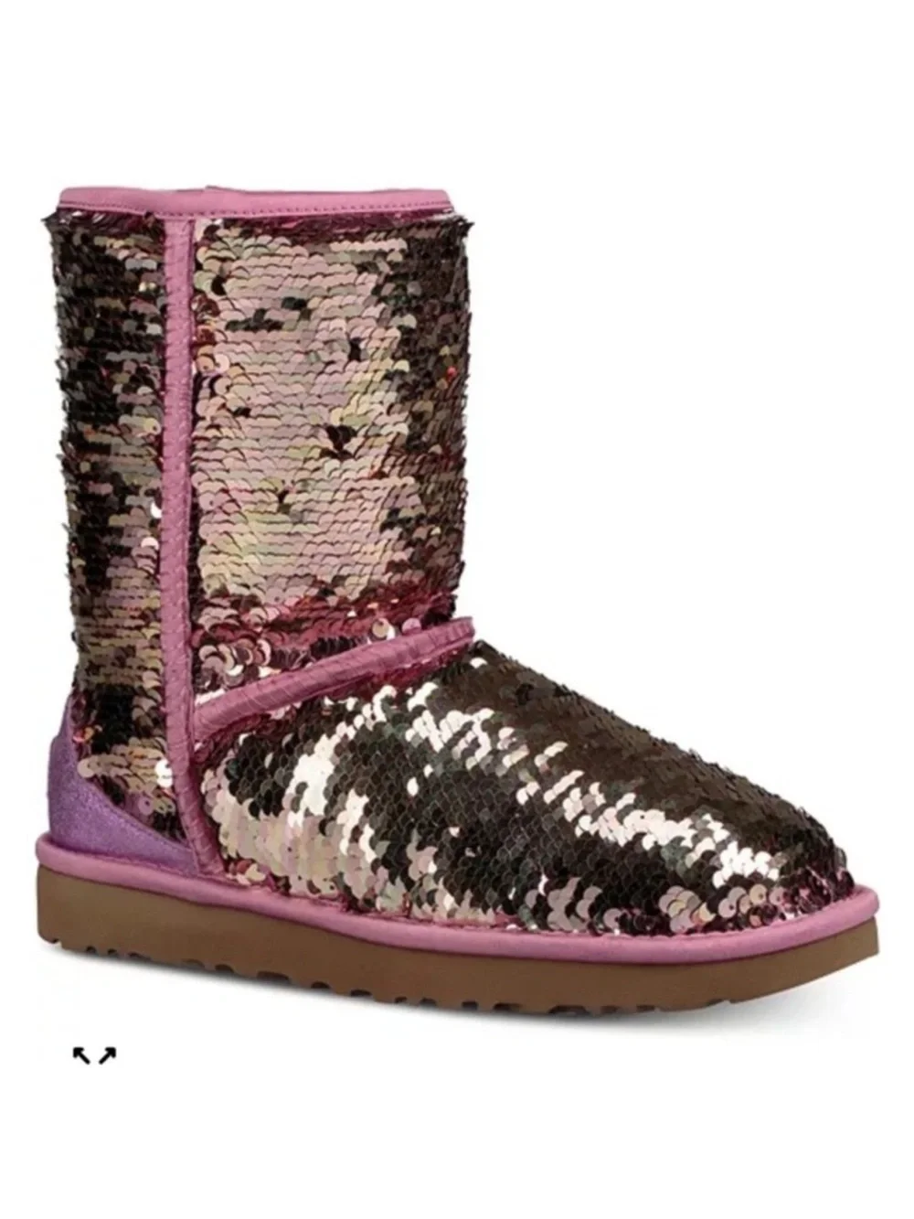 UGG Ugg Mid High Sequin Rust Color Boots Sz 6